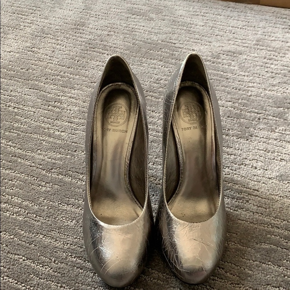 Tory Burch Silver Jenna pumps